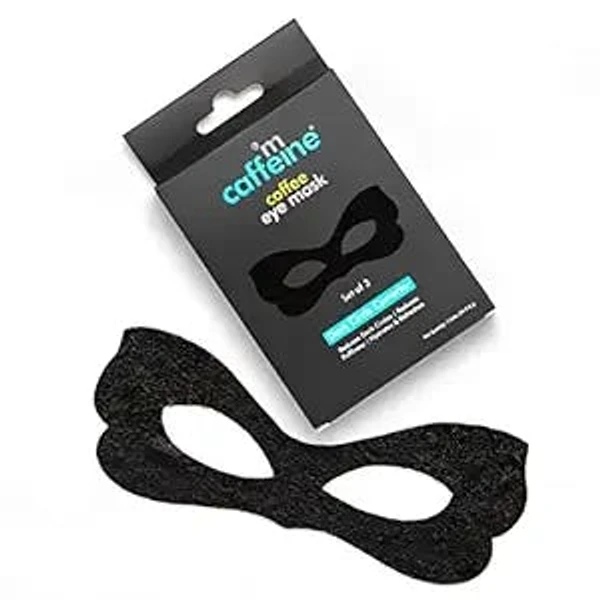 MCAFFEINE mCaffeine Coffee Eye Mask for Dark Circles Reduction with Vitamin C, Caffeine & Hyaluronic Acid | 2x Hydration & Puffiness Reduction | Cooling Concentrated Serum Eye Sheet Mask | Pack of 3 | 8g X 3