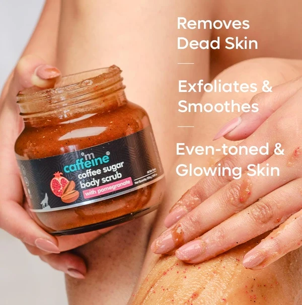 MCAFFEINE mCaffeine Coffee Sugar Body Scrub with Pomegranate for Gentle Exfoliation & Smoothening - 250g