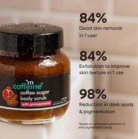 MCAFFEINE mCaffeine Coffee Sugar Body Scrub with Pomegranate for Gentle Exfoliation & Smoothening - 250g