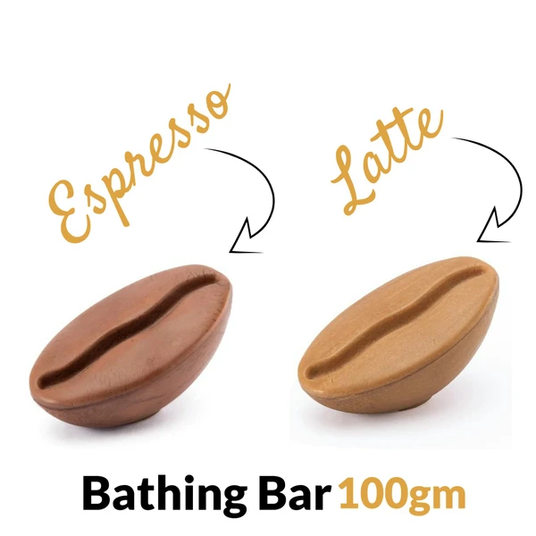 MCAFFEINE mCaffeine Espresso And Latte Coffee Bathing Bar, pH 5.5 Soap, Free Syndet Bar For Deep Cleansing & Moisturization, 200 gm - Pack of 2