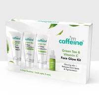 MCAFFEINE mCaffeine Green Tea & Vitamin C Face Glow Kit | 4 Steps Routine | Lasts Upto 5 uses