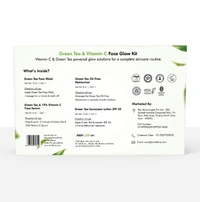 MCAFFEINE mCaffeine Green Tea & Vitamin C Face Glow Kit | 4 Steps Routine | Lasts Upto 5 uses