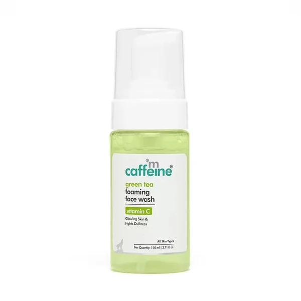 Mcaffeine Green Tea Vitamin C Foaming Face Wash To Reduce Dark Spots, Fights Dullness For Glowing Skin, 110 ml