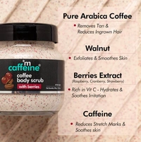 MCAFFEINE mCaffeine Moisturizing & Creamy Coffee Body Scrub with Berries for Smooth Skin - 200g