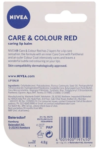 Nivea Care & Colour Red - Lip Balm, 4.8 gm