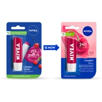 Nivea NIVEA Cherry Shine 4.8g Lip Balm | 24 H Melt in Moisture Formula | Natural Oils | Glossy Finish