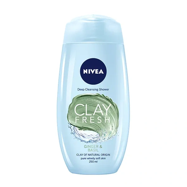 Nivea Clay Fresh Shower Gel Ginger & Basil, 250 ml