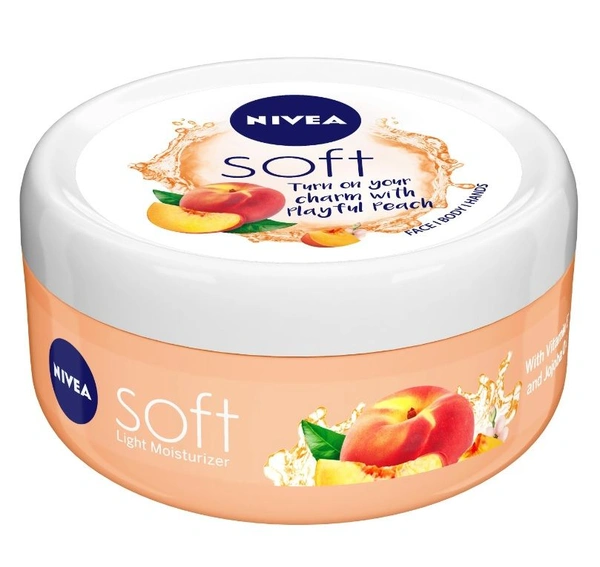 Nivea Light Moisturizer Cream - Soft Playful Peach, 200 ml