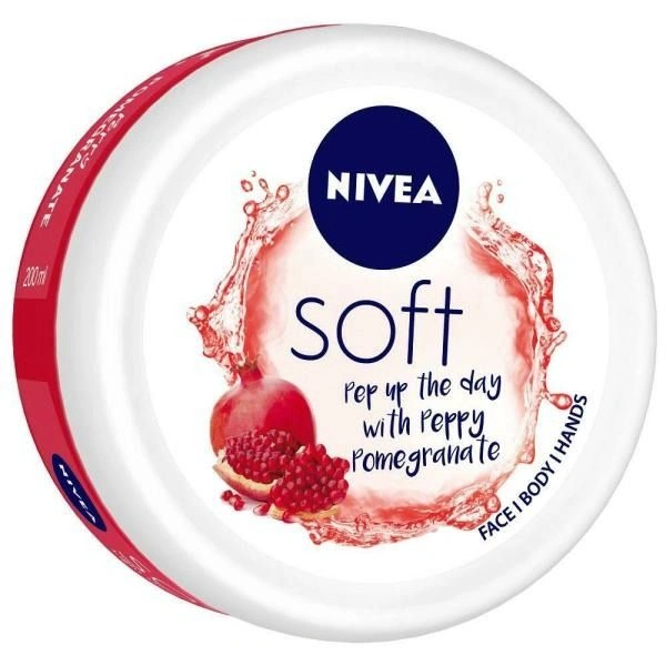 Nivea Soft Light Moisturizer Cream Peppy Pomegranate, 200 ml