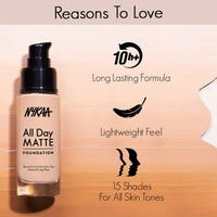 Nykaa All Day Matte Long Wear Liquid Foundation For Normal To Combination Skin - Ivory 01 (30ml)