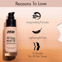 Nykaa All Day Matte Long Wear Liquid Foundation For Normal To Combination Skin - Petal 04 (30ml)