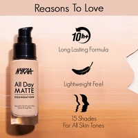 Nykaa All Day Matte Long Wear Liquid Foundation For Normal To Combination Skin - Vanilla 02 (30ml)