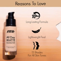 Nykaa All Day Matte Long Wear Liquid Foundation For Normal To Combination Skin - Sand 07 (30ml)