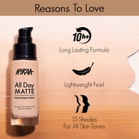Nykaa All Day Matte Long Wear Liquid Foundation For Normal To Combination Skin - Mocha 11 (30ml)