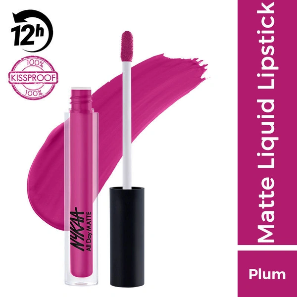 Nykaa All Day Matte Waterproof, Transfer Proof, 12H Liquid Lipstick - Teacher Tribe(2.1ml)