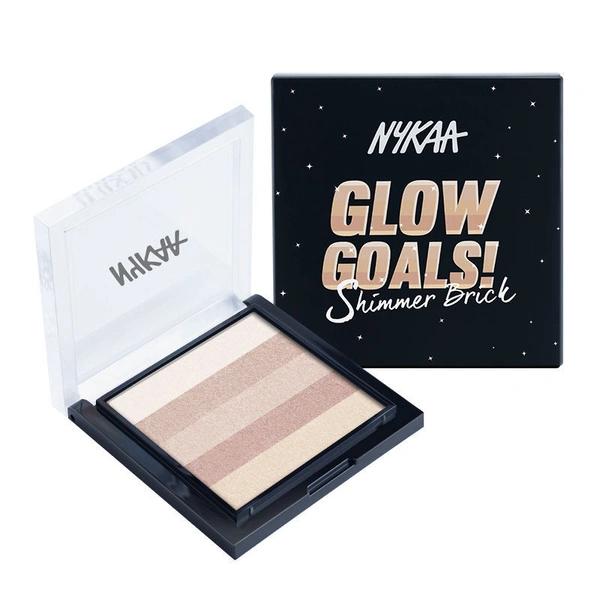 Nykaa Glow Goals! Shimmer Brick Highlighter Palette - Good Old Gold (7.5gm)