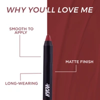 Nykaa Matte-illicious Lip Crayon Lipstick with Free Sharpener - Call Me Scarlet 14(2.8g)