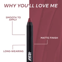 Nykaa Matte-illicious Lip Crayon Lipstick with Free Sharpener - Twilight Dreams 13(2.8g)