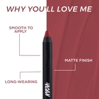 Nykaa Matte-illicious Lip Crayon Lipstick with Free Sharpener - Kiss N Tell 06(2.8g)