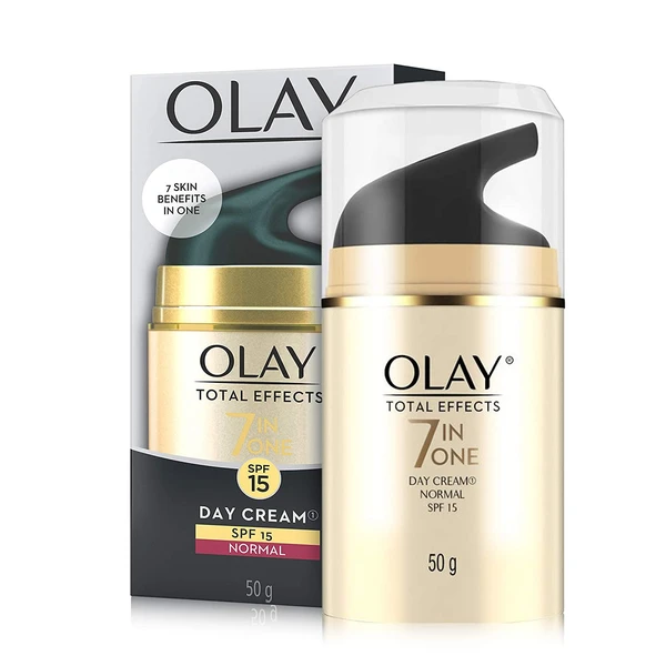 Olay Total Effects Day Cream With Vitamin B5, Niacinamide, Green Tea, Spf 15 Fights With Uv Protection For Normal, Dry, Oily &amp; Combination Skin, 50 Gm