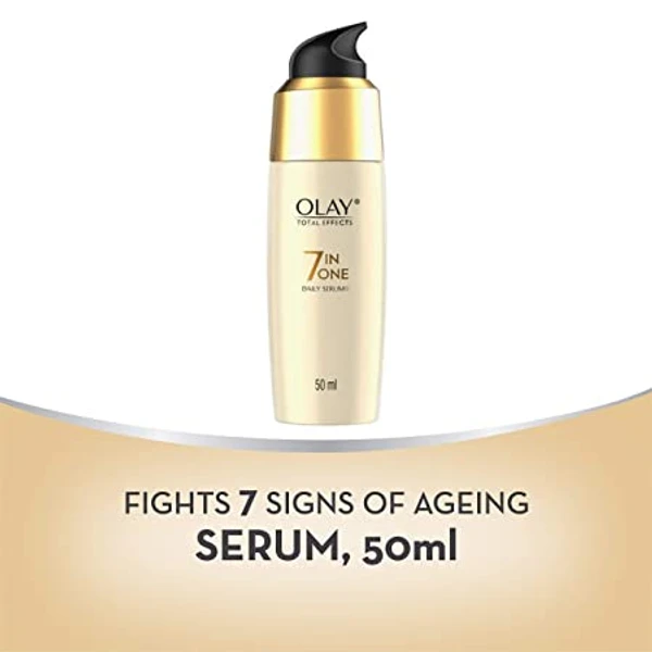 Olay Total Effects Serum |With Vitamin C, B5, Niacinamide, Green Tea |Fights 7 Signs Of Ageing For Glowing, Hydrated And Younger Looking Skin |Suitable For Normal, Dry, Oily &amp; Combination Skin |50 Ml