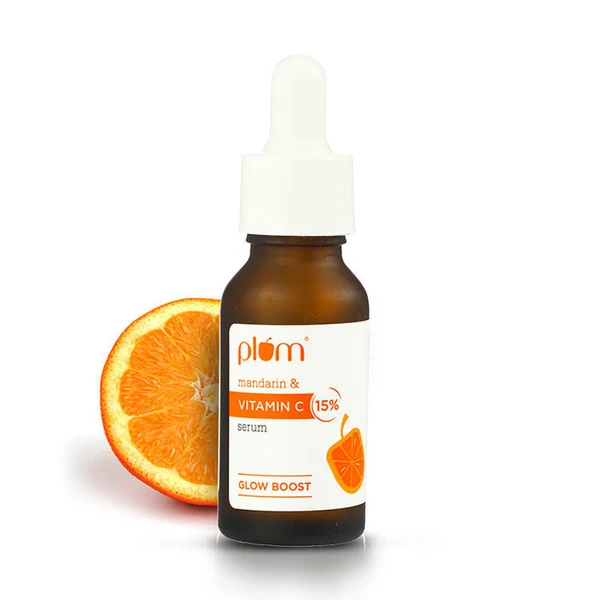 Plum 15% Vitamin C Serum with Mandarin, 20ml | For Glowing Skin | For Hyperpigmentation & Dull Skin | Fragrance-Free