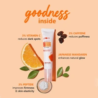 Plum 3% Vitamin C, 3% Peptide & 3% Caffeine Under Eye Cream with Mandarin, 15 ml | Fragrance-Free | 100% Vegan