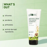 Plum Avocado & Argan Frizz Control Conditioner - With Avocado Oil, Argan Oil, Aloe Vera, For Curly, Wavy, Frizzy Hair, 175 ml