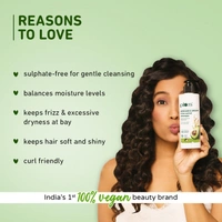 Plum Avocado & Argan Frizz Control Shampoo - With Avocado Oil, Argan Oil, Aloe Vera, For Curly, Wavy, Frizzy Hair, 250 ml