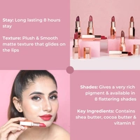 PraushBeauty PRAUSH BEAUTY (Formerly Plume) Plush Matte Lipsticks Super Light And Hydrating, Long Lasting, Rich Pigment, Smooth Soft Matte Finish, Chickflix, 4Gm