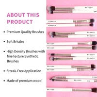 Praush Beauty PRAUSH (Formerly Plume) 15 Pcs Professional Eye Brush Set With Marbelicious Makeup Pouch