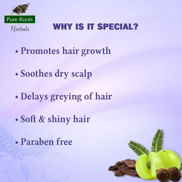 Pure Roots Herbals Pure Roots Amla, Shikakai & Reetha Shampoo 1000ml With Free Face Wash