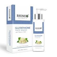 Rhineo Herbals Glutathione Face Wash For Glowing Brightening & Blemish Free Clear Skin with Vitamin C & E For Instant Glowing Skin Paraben & Sulphate Free Face Wash (100 ml)