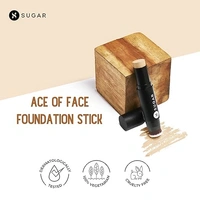 Sugar Cosmetics SUGAR Cosmetics - Ace Of Face - Foundation Stick - 10 Latte (Light Foundation with Warm Undertone) - Waterproof, Full Coverage Foundation for Women with Inbuilt Brush | 12g