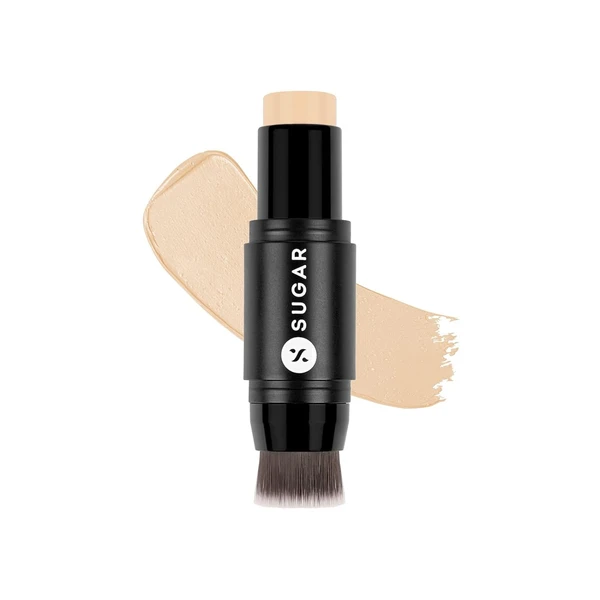 SUGAR Cosmetics Ace Of Face Foundation Stick - Waterproof, Full Coverage Foundation for Women with Inbuilt Brush | Mini - 7 g