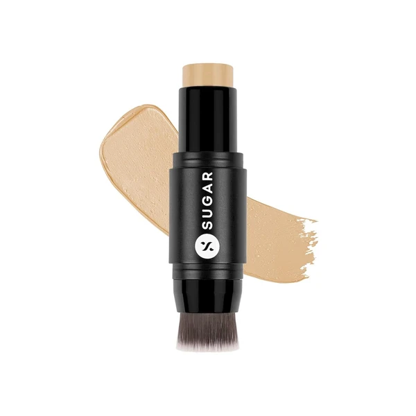 SUGAR Cosmetics Ace Of Face Foundation Stick - Waterproof, Full Coverage Foundation for Women with Inbuilt Brush | Mini - 7 g