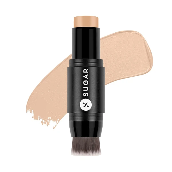 SUGAR Cosmetics Ace Of Face Foundation Stick - Waterproof, Full Coverage Foundation for Women with Inbuilt Brush | Mini - 7 g