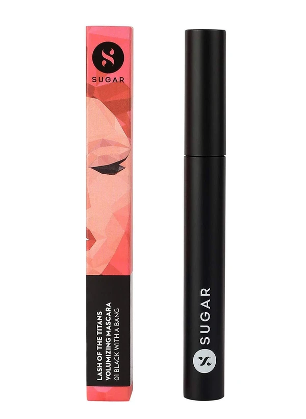 SUGAR Cosmetics - Lash Of The Titans - Volumizing Mascara - 01 Black With A Bang (Black Mascara) - Light weight, Smudgeproof Mascara for Volume