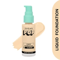 Sugar POP SUGAR POP Liquid Foundation Ð¯?? 02 Almond for Fair to Medium Skin Tone | Full coverage | 10HR Stay | Lightweight & Water-resistant | 30 ML
