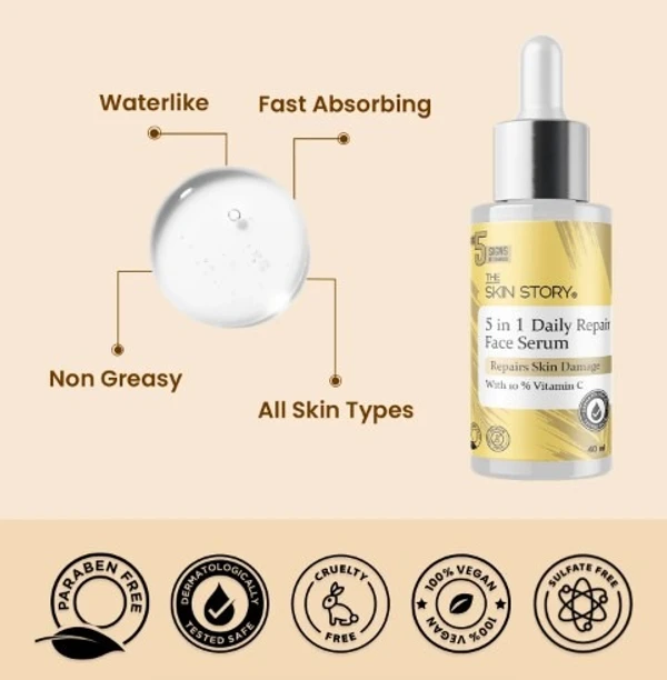 The Skin Story THE SKIN STORY - 10% Vitamin C 5 in 1 Daily Repair Face Serum 40ml