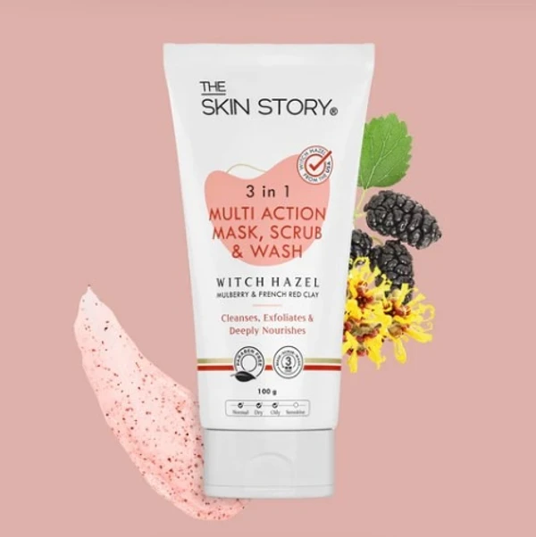 The Skin Story 3 in 1 Wash, Scrub & Pack, 100g