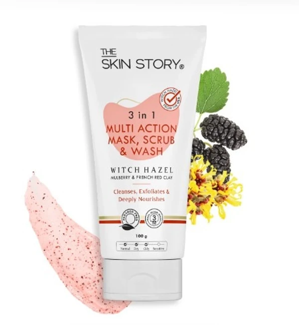 The Skin Story 3 in 1 Wash, Scrub & Pack, 100g