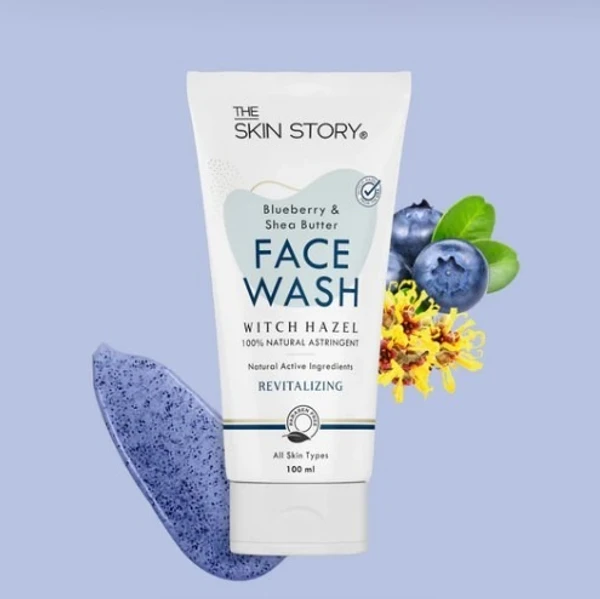 The Skin Story THE SKIN STORY - Deep Cleansing Facewash | Non-Drying & Moisturizing | All Skin Types | Witch Hazel, Blueberry, Shea Butter | 100ml