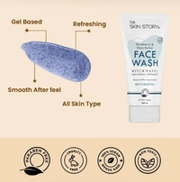 The Skin Story THE SKIN STORY - Deep Cleansing Facewash | Non-Drying & Moisturizing | All Skin Types | Witch Hazel, Blueberry, Shea Butter | 100ml
