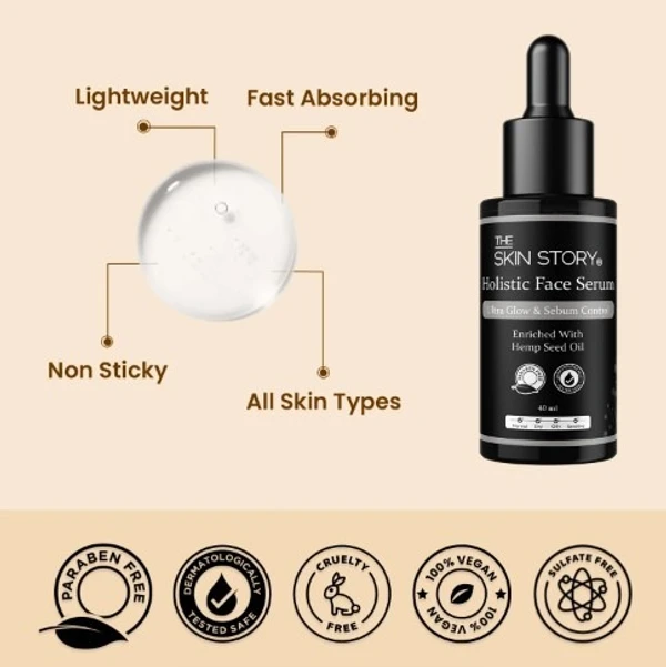 The Skin Story THE SKIN STORY - Holistic Hemp Serum | Ultra Light Serum for Ultra Glow | Sebum Control | All Skin Types