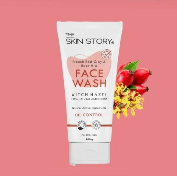 The Skin Story THE SKIN STORY - Oil Control Facewash | Sensitive & All Skin Types | French Red Clay & Rosehip | 100g