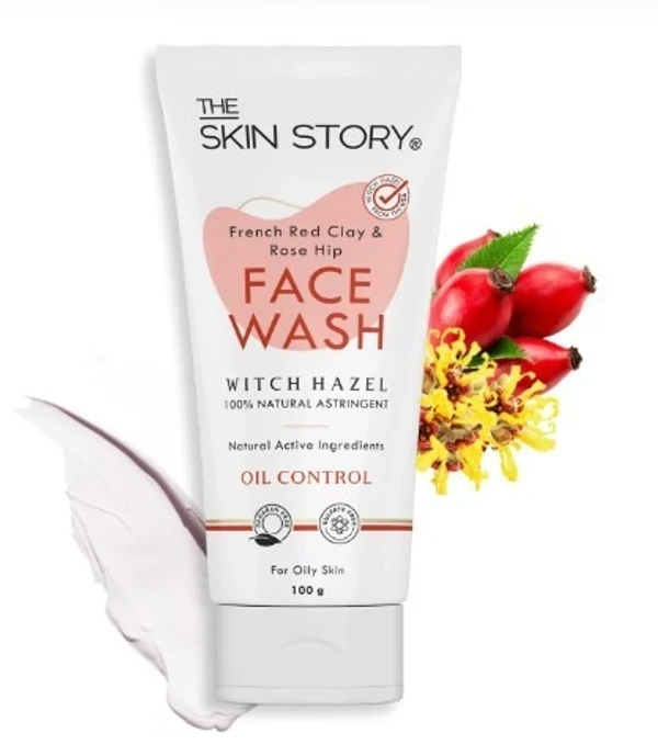 The Skin Story THE SKIN STORY - Oil Control Facewash | Sensitive & All Skin Types | French Red Clay & Rosehip | 100g