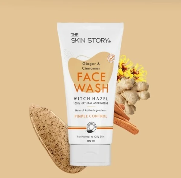 The Skin Story THE SKIN STORY - Pimple & Acne Control Facewash | Sensitive Skin, Oily & Pimple Control Skin | Ginger, Cinnamon, Witch Hazel | 100ml