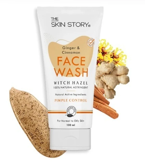 The Skin Story THE SKIN STORY - Pimple & Acne Control Facewash | Sensitive Skin, Oily & Pimple Control Skin | Ginger, Cinnamon, Witch Hazel | 100ml