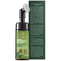 Wow Skin Science Alovera Foaming Face Wash With Brush, 150Ml | Hydrates & Calms Skin | Aids In Deep Cleansing & Purifying Pores